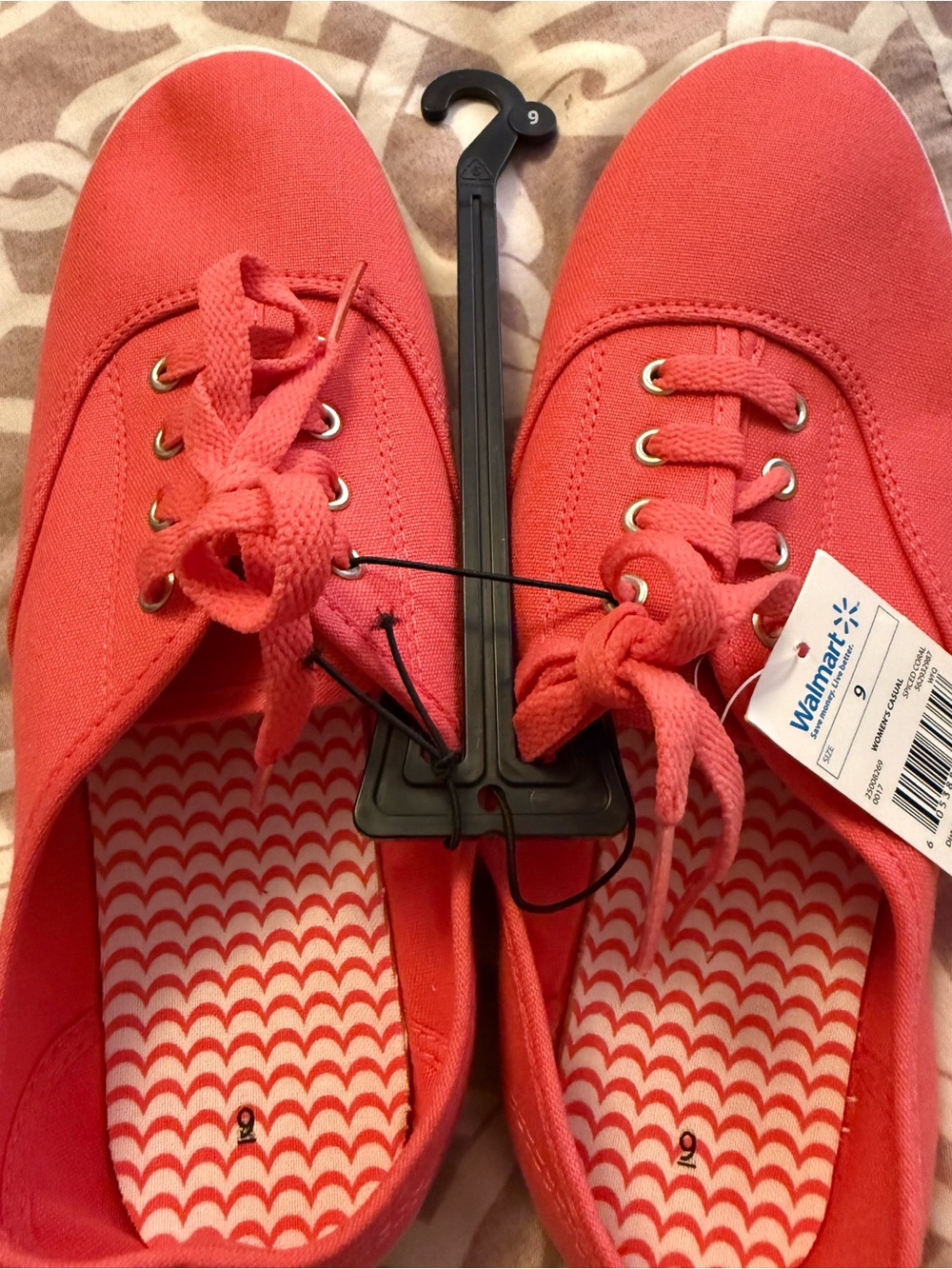 NWT Walmart size 9 shoes. Color is salmon or coral
